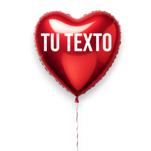 Globo Metalizado Corazón Rojo con varilla