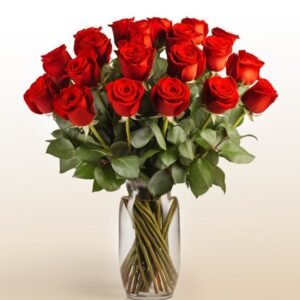 Rosas Rojas en Florero