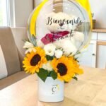 Bienvenid@ con Girasoles y Osito